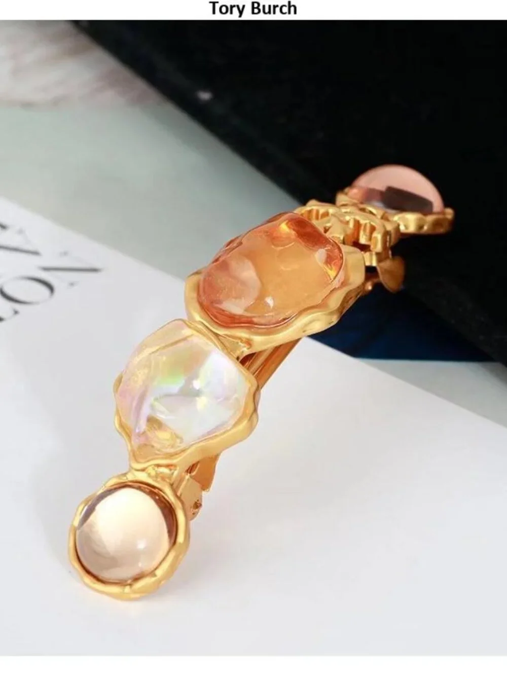 Tory Burch gold hair accessory hair clip